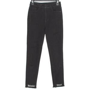 Black High Rise Cropped Jeans Small Y2K Grunge Indie Dark Academia Minimalist